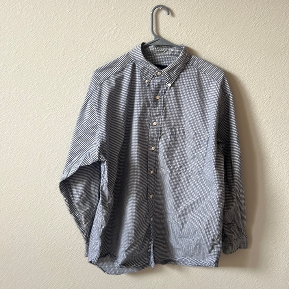 Eddie Bauer blue plaid button down mens size medium
